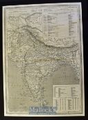 India - Map published 5 December 1857 during the Indian Mutiny/Rebellion showing all principle