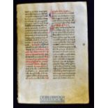 Italy – Large Decorative Breviary Manuscript Leaf on Vellum Circa 1325 - decorative, huge breviary