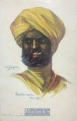 India & Punjab – Sikh Soldier Postcard original antique WWI postcard of an Indian cavalry soldier,