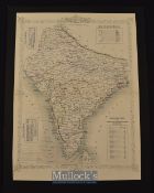 India & Punjab – ‘British India’ Coloured Map of India during the mutiny/rebellion, showing military