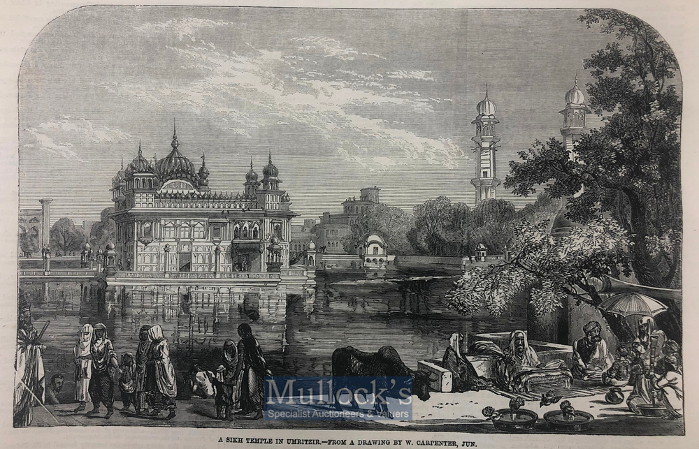 India & Punjab – Golden Temple of Amritsar original engraving from The ILN titled ‘A Sikh Temple