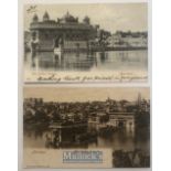 India & Punjab – c1900 Golden Temple Original postcards (2) of the Sikhs holiest shrines golden