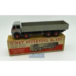 Dinky Toys 501 Foden (1st Type) Diesel 8-wheel Wagon - mid-grey cab, back, red flashes and ridged