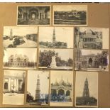 Collection of 12x postcards of Delhi, India monuments & tombs. Some real photos. All c1900s