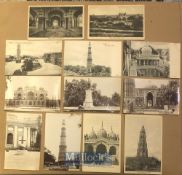 Collection of 12x postcards of Delhi, India monuments & tombs. Some real photos. All c1900s
