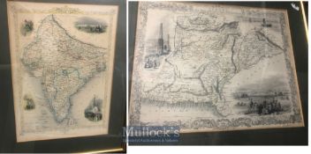 India & Punjab – Antique Maps of Punjab Two hand coloured engraved mid 19th century maps of North