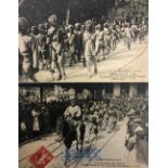 India & Punjab – Sikh Military Band heading to Front in WWI Postcards two original vintage First