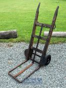 Vintage Early 20th century Porter's Barrow Truck of wooden and metal construction, height 122cm, one