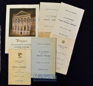 Hawks Club Cambridge Dinner Menus from 1938 onwards includes 1947 and 1949 plus Dinner to The