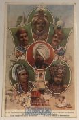 India - Original postcard litho of Indian maharajas. c1900s