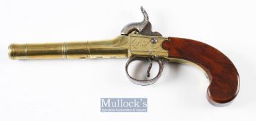 19th century Dealtry of London .45 Bore Cannon Barrel Pocket Pistol converted from flintlock to