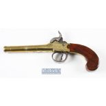 19th century Dealtry of London .45 Bore Cannon Barrel Pocket Pistol converted from flintlock to