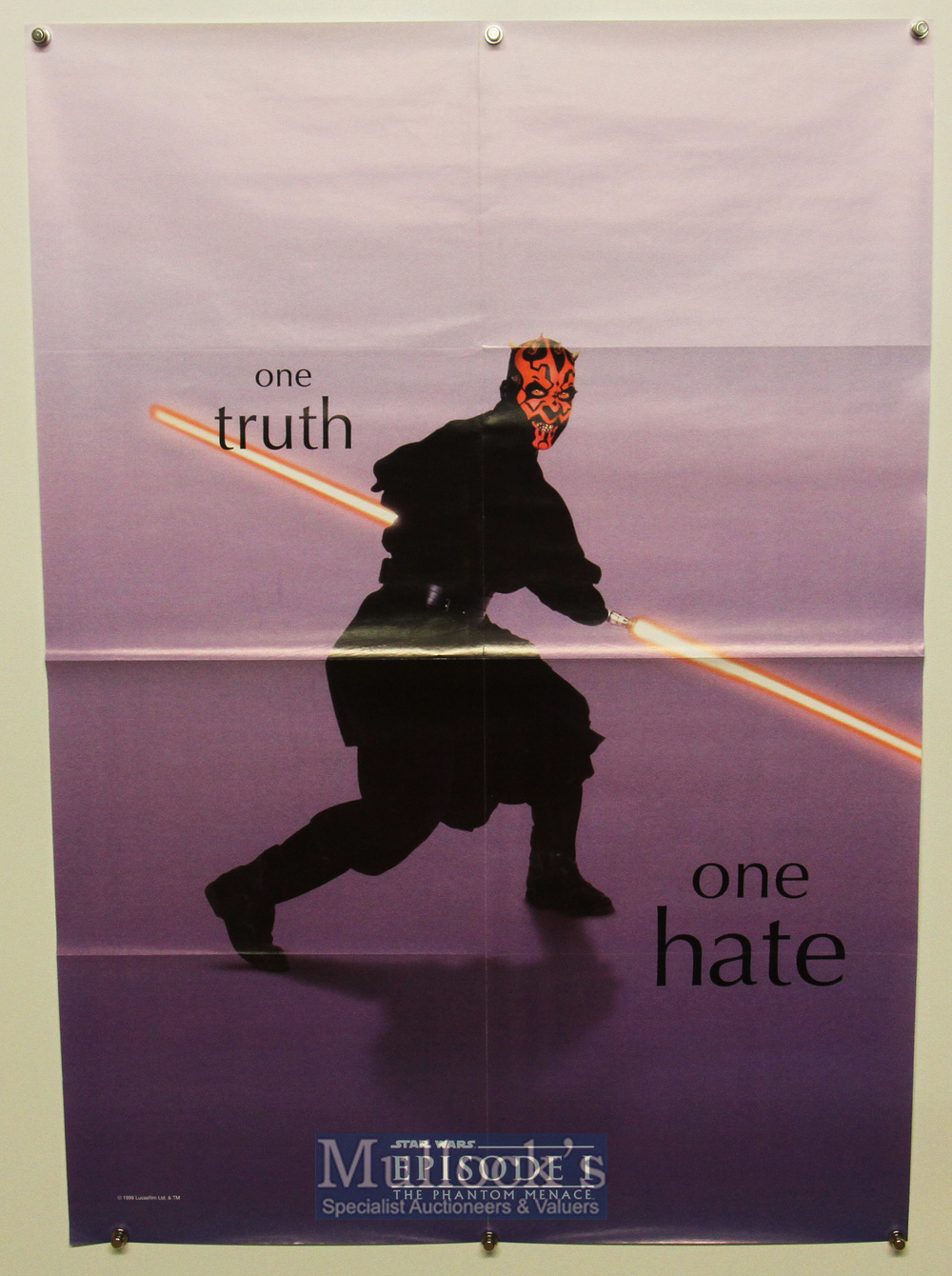 Original Movie/Film Poster Star Wars Episode I The Phantom Menace One Truth One Hate and One Love