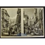 India & Punjab - Two Street Scenes in Lahore 1858 original engraving from drawings by W. Carpenter