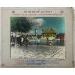 India & Punjab – Golden Temple Amritsar large vintage antique handcoloured photograph of the holy