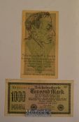 WWII Anti-Jewish Propaganda Banknotes inflation era German banknotes over-printed with Anti-