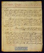 C.1780 Manuscript Medical Receipt entitled ‘A Genuine Receipt to make the true Eau de Luce’ an