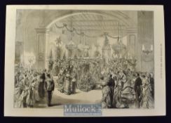 India - 1876-80 The Royal Visit to India: The Madras Club Ball original engraving The Illustrated