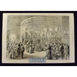 India - 1876-80 The Royal Visit to India: The Madras Club Ball original engraving The Illustrated