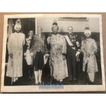 India - Original photo of the Maharaja of Patiala Bhupinder Singh with attendants, royally