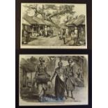 India - Two original engravings to include Rustic scene and Village Life in Bengal 1875, Dancing