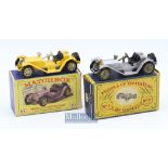 Matchbox Diecast Lesney Models of Yesteryear 1913 Mercer Raceabout Type 35J Y7 in lilac and yellow