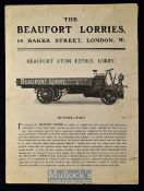 The Beaufort Lorries 1904 Sales Catalogue – A 4 page sales catalogue with photographs and 3 angle