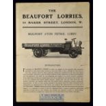 The Beaufort Lorries 1904 Sales Catalogue – A 4 page sales catalogue with photographs and 3 angle