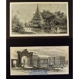 India - Calcutta - Four views of Calcutta 1875 to include Great Mosque at Hooghly, Government