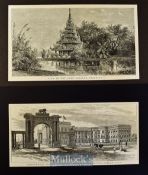 India - Calcutta - Four views of Calcutta 1875 to include Great Mosque at Hooghly, Government