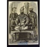 India - The Eldest Son of the King of Delhi, His Treasurer and Physician original engraving 1857