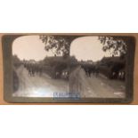 India – WWI Original stereo view photo of Sikhs under Lt Smith VC returning to rest from trenches,