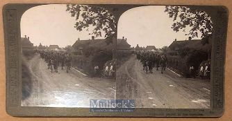 India – WWI Original stereo view photo of Sikhs under Lt Smith VC returning to rest from trenches,