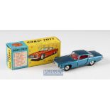 Corgi Toys 241 Ghia L.6.4 with Chrysler Engine blue body with red interior with maker's box, front