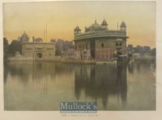 India – c1870s Original lithograph of the Golden Temple & the Lake of Immortality, Amritsar