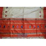 India – C1960s Sari in Silk beautifully designed featuring heart shaped designs, with golden