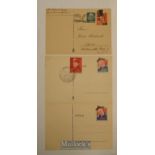 WWII German Propaganda Postcards 2x marked with Churchill stamp, with blank reverse, another