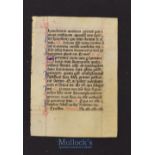 Great Britain - An Early English Manuscript Leaf From A “Book Of Hours” Circa 1280s Has two