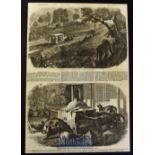India - Perils of Dawk Travelling in India two original engravings and text 1858 'Appearance of a
