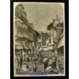 India - The Main Street of Agra original engraving 1858 probably after W. Carpenter with a brief