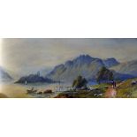 Asia Artwork – Pair of Watercolour Paintings depicting River Views with Mountains in background,