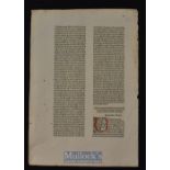 Germany – Large Impressive Leaf From ‘Pantheologia’ with fine initial letter printed then