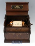 19th century George Whight & Co 'Celestina' Organette in wooden case with hinged front with side