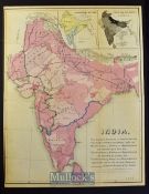 India - Map Showing the English Territory the Native States and Presidency's from a book published