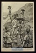 India & Punjab - A Night Picket Going on Duty original illustration 1898 by J. Nash R.I. shows the