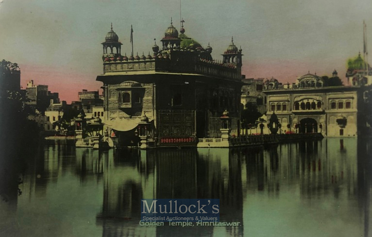 India & Punjab –Golden Temple, Amritsar original antique colour tinted postcard showing the Golden