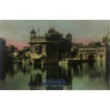 India & Punjab –Golden Temple, Amritsar original antique colour tinted postcard showing the Golden