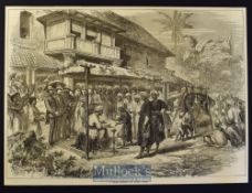 India - A Tiger Wedding in Coorg original engraving 1873 from a sketch by a British officer