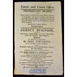 Business Agency Advert 1804 – John Townsend Estate and Canal Office, Proprietary Shares in Grand
