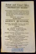 Business Agency Advert 1804 – John Townsend Estate and Canal Office, Proprietary Shares in Grand